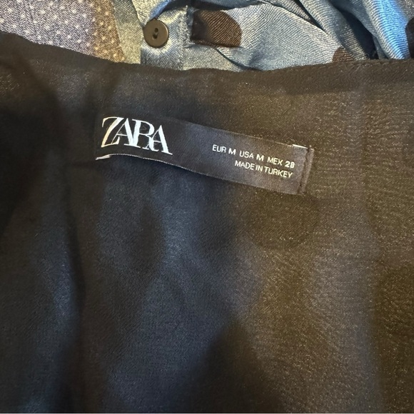 Zara Blue Polka Dot Wrap Maxi Dress | Size Medium - Picture 5 of 16